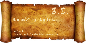 Barbély Darinka névjegykártya